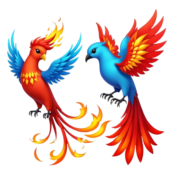 Flower and firebird and strong  sticker