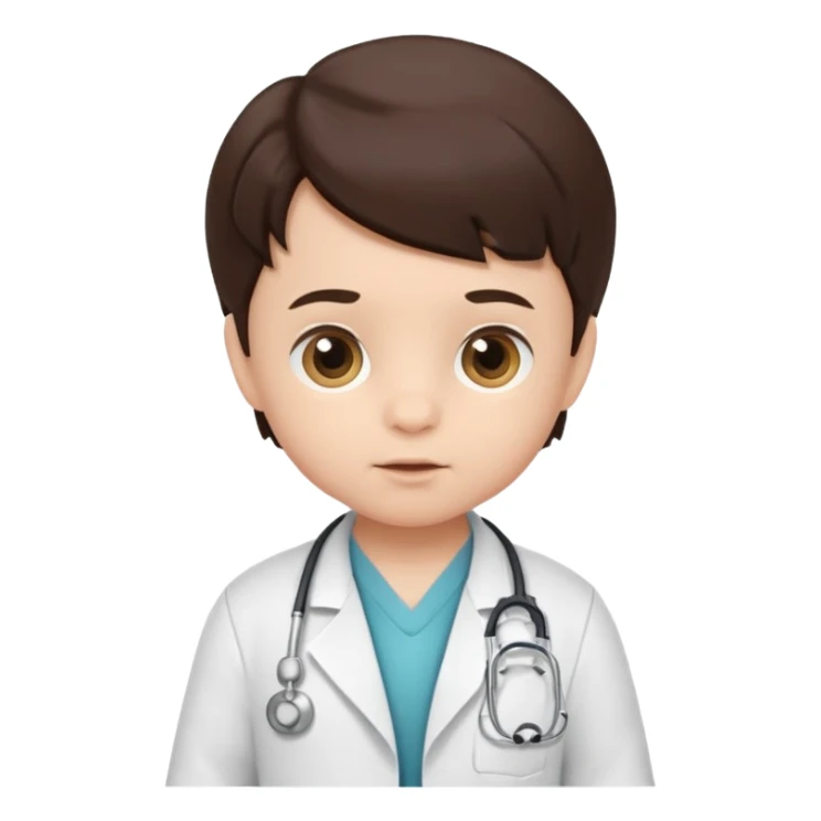 Brunette baby boy dressed as a doctor sticker