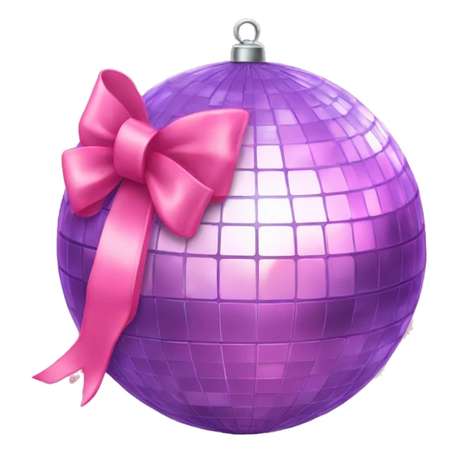 disco ball with a pink bow on top  sticker