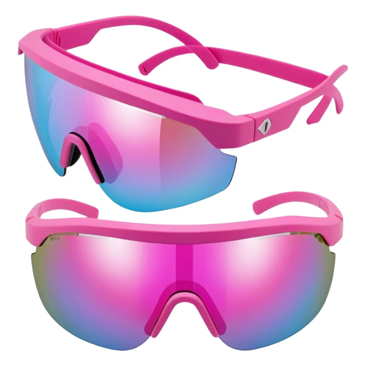 ultra thick sporty pink shield visor sunglasses with maximum robust frame, industrial strength build, extremely bulky design, one-piece lens sticker