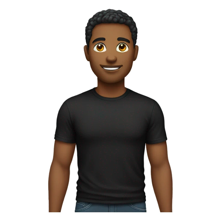 male in black t-shirt sticker