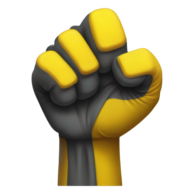 create a arm with a fist that is bright yellow sticker