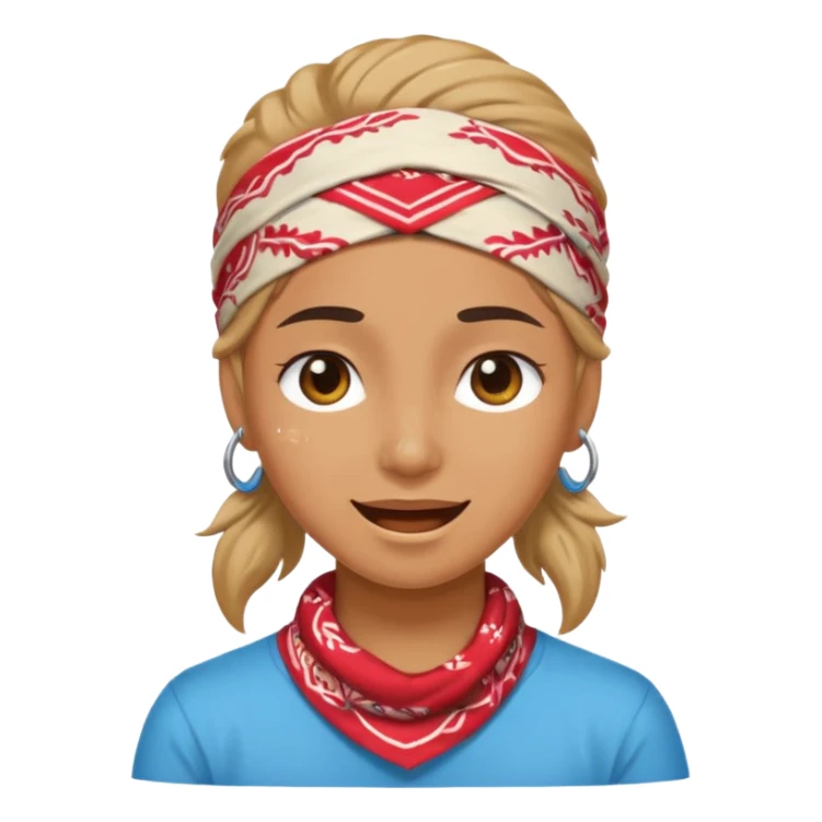 Happy face with tier on eyes and bandana on her hair sticker