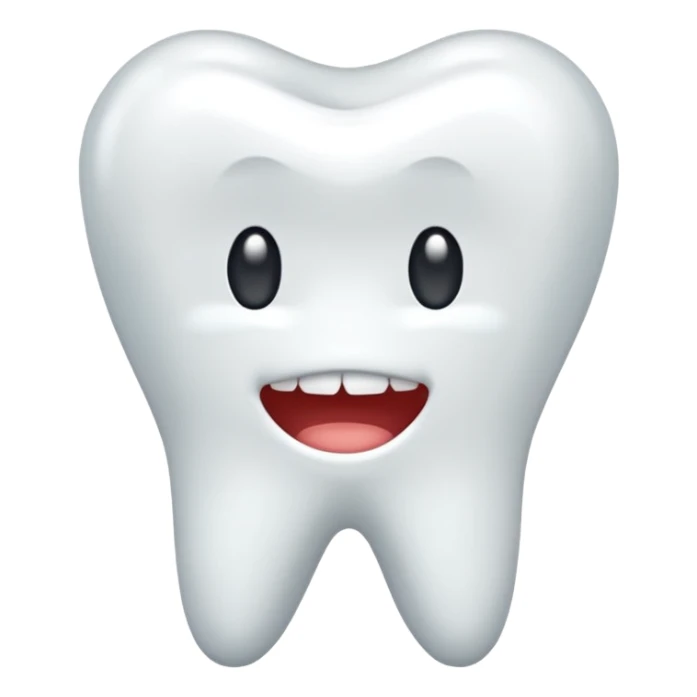 realistic tooth with no emoji like eyes and mouth sticker