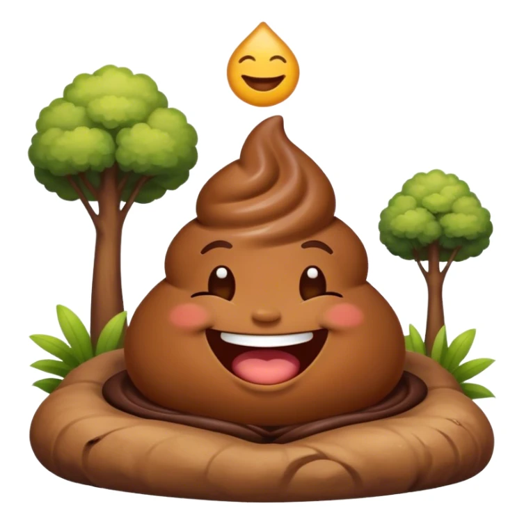 meditating laughing poop emoji landscape  sticker