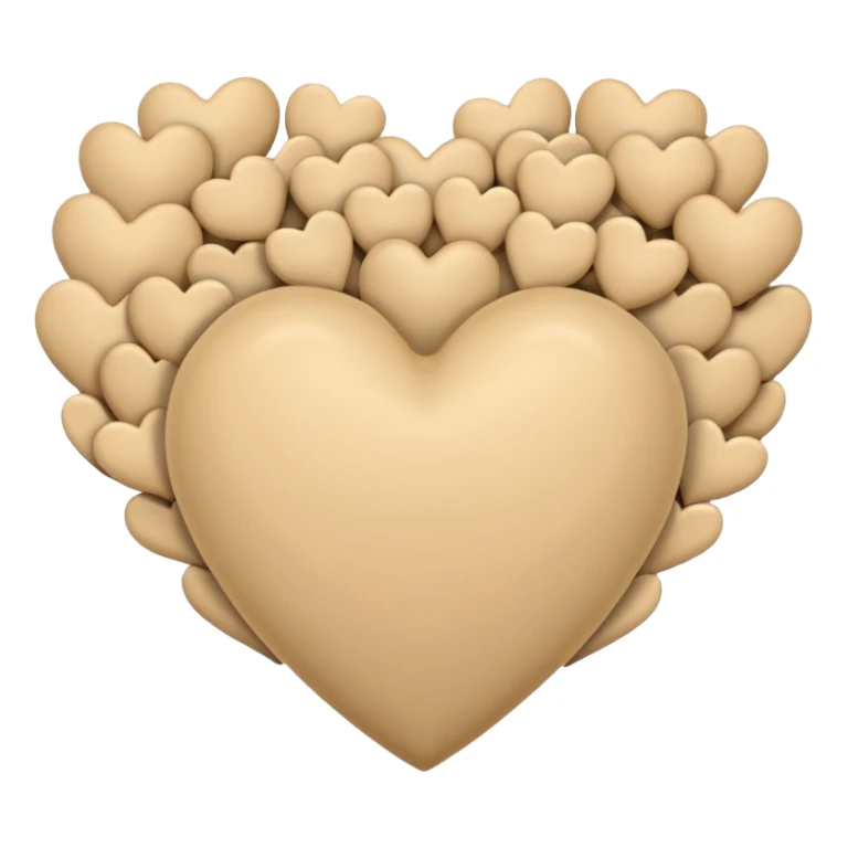 Soft beige heart with other hearts around it sticker