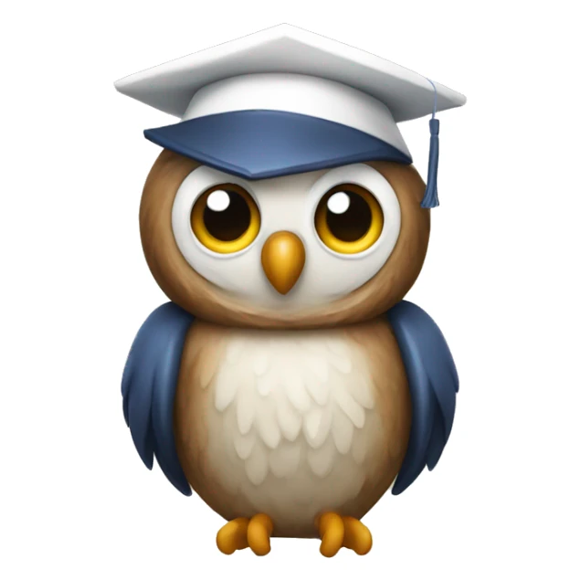 an owl in a scientific cap sticker