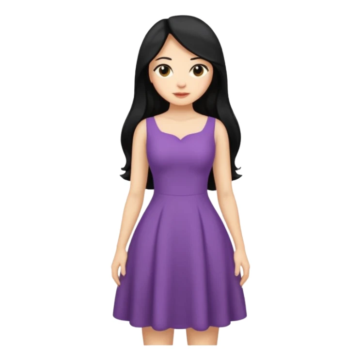 person with long black hair and big butt sticker