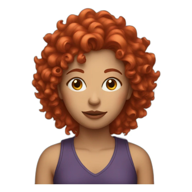 female with red curly hair out of her depth sticker