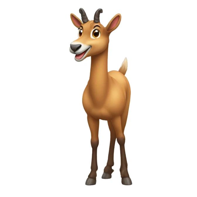 happy smiling brown chamois left hoof up sticker