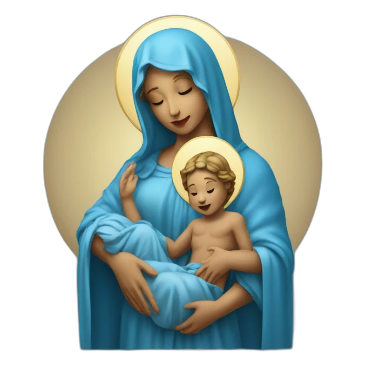 Madona with child jesus blue clothes sticker