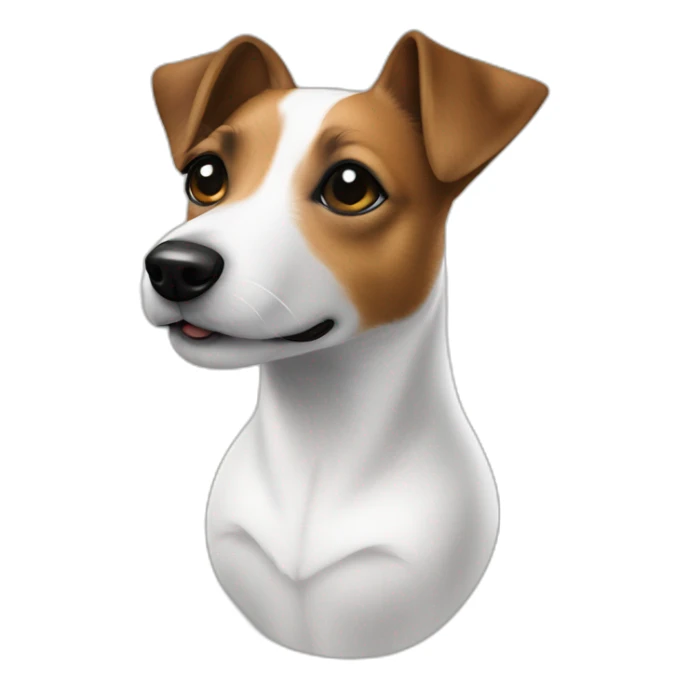 Jack russell terrier con mujer blanca cabello negro sticker