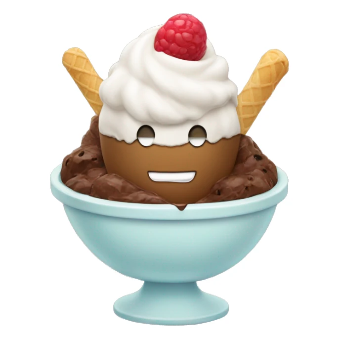  ice cream in a dessert bowl sticker