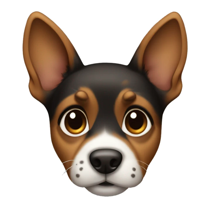 Puppy with pointy ears with black and brown tortoiseshell without white with pointy ears sticker
