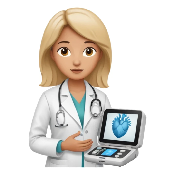 female doctor performing a fetal ultrasound sticker