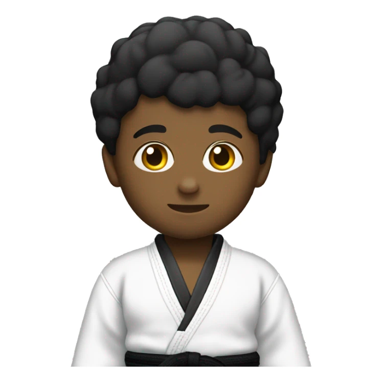  Black Jiujitsu kid in GI with white belt sticker