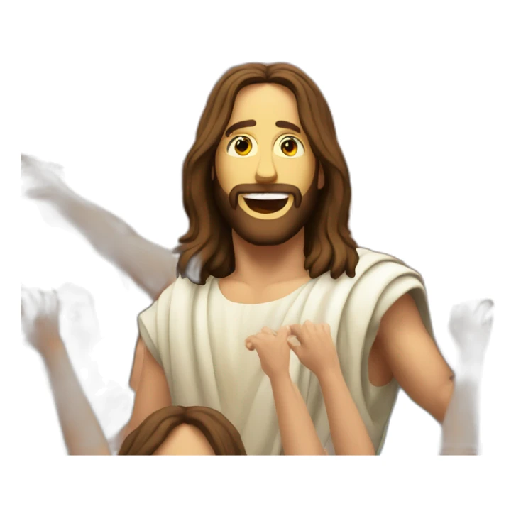 Jesus at a rave festival sticker