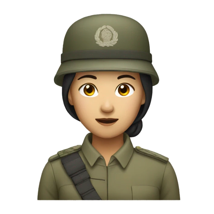 asian soldier woman sticker