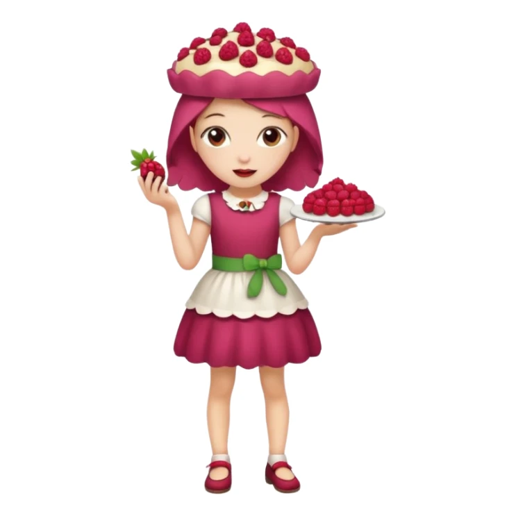 Raspberry torte human full body and legs girl with a raspberry barrette on her head sticker