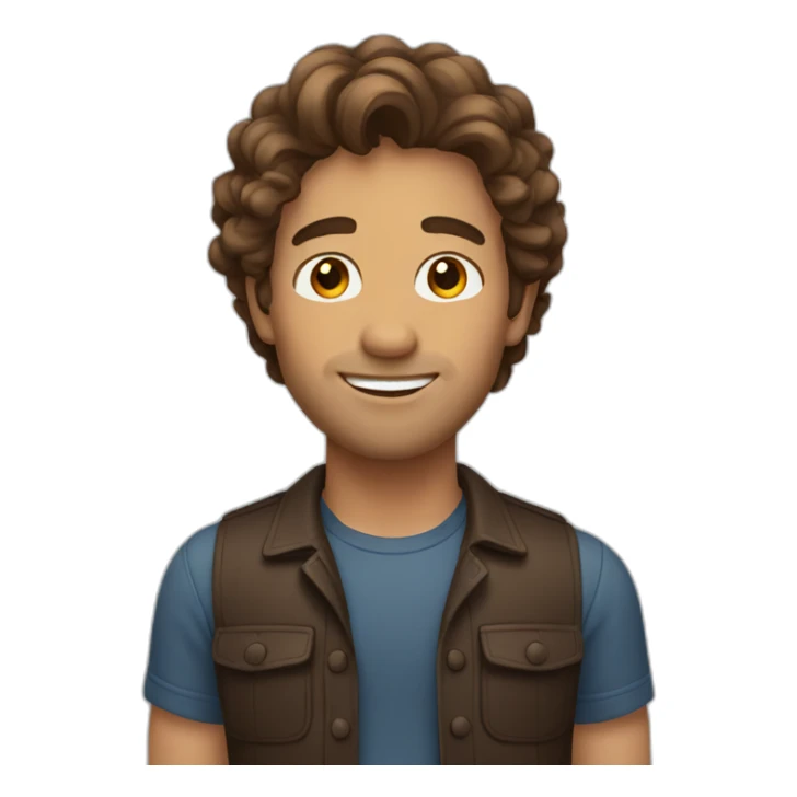 man with brown wavy hair sticker