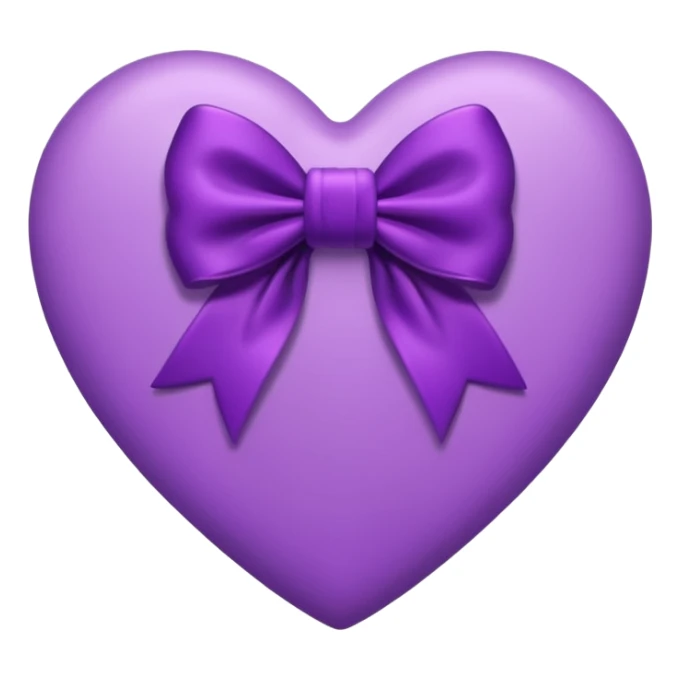 purple heart with a velvet bow sticker