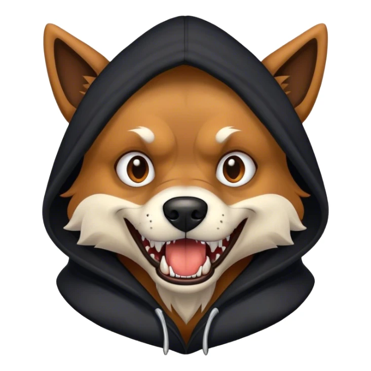 scary dog with hoodie sticker