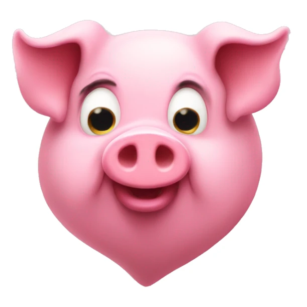 Pink heart with a pig sticker