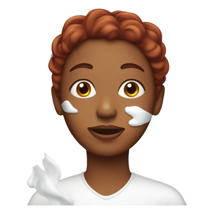 Dark Red haired Woman with shaving cream on her face sticker