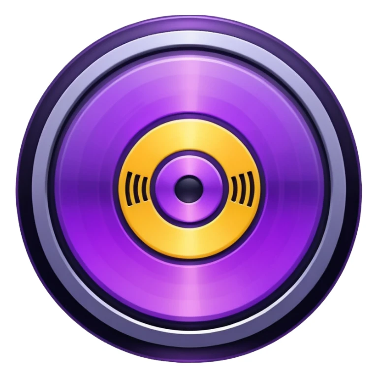 pixelated music disc with a purple middle sticker