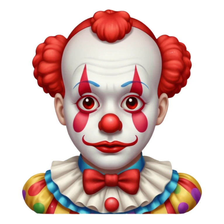 red glitter clown with the sad facial expression sticker