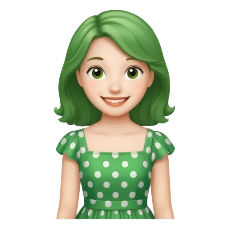 polka dots girl green sticker