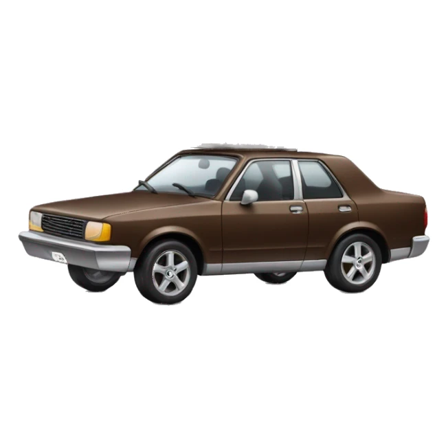 Car with 5 wheels and a chocolate bar sticker