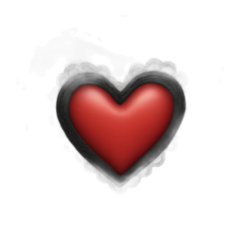 black leather heart with red lace overlay sticker