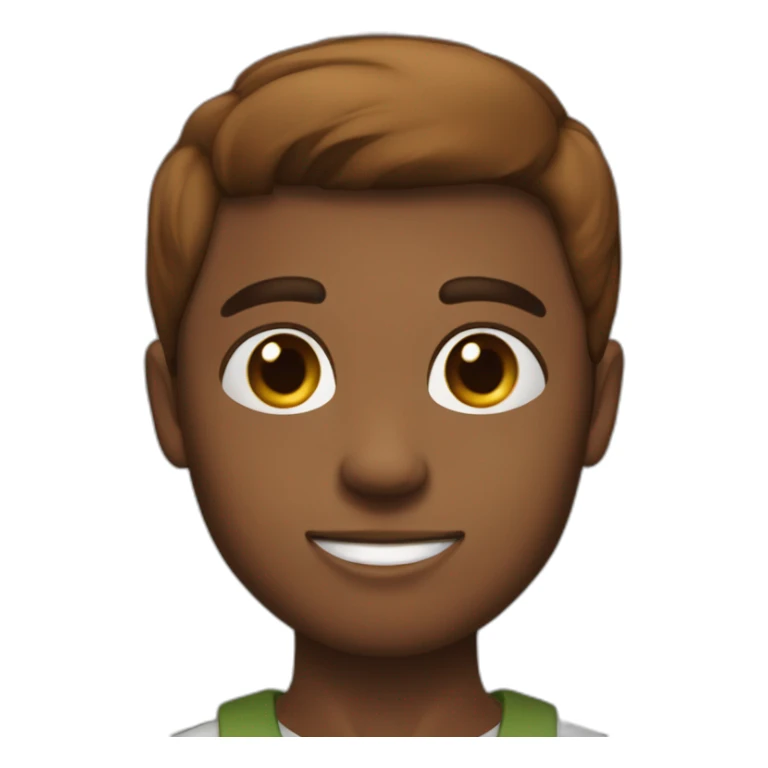 Garçon cheveux lisses marron yeux marron sticker