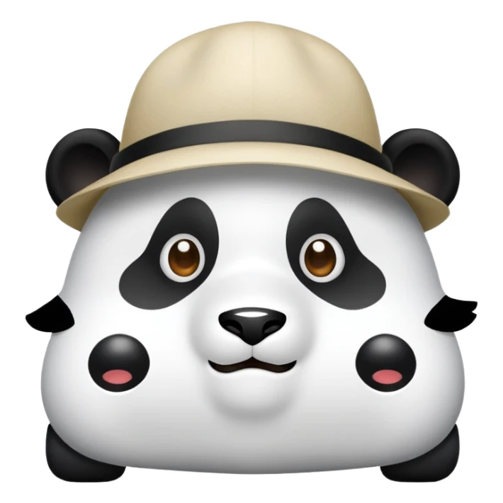 Une voiture avec des yeux de panda avec un chapeau  sticker