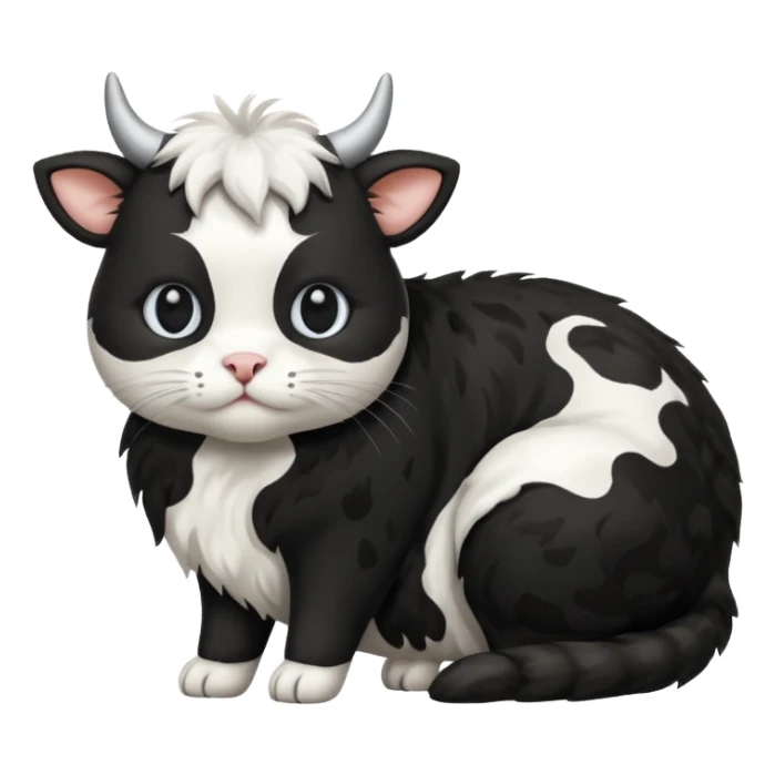 Cat black and white like a cow sticker