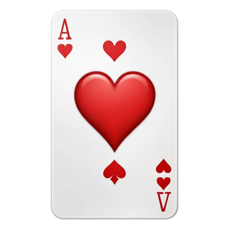 une carte de jeux avec un as de coeur dessus sticker