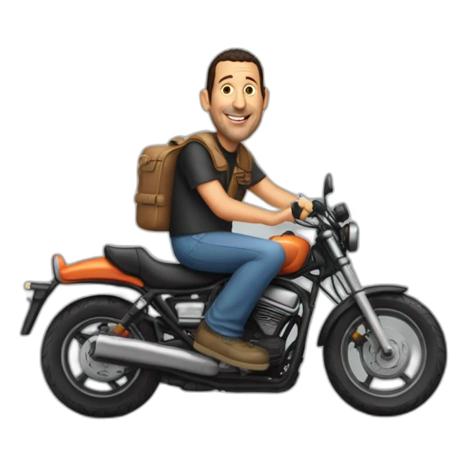 Adam sandler sur une moto sticker