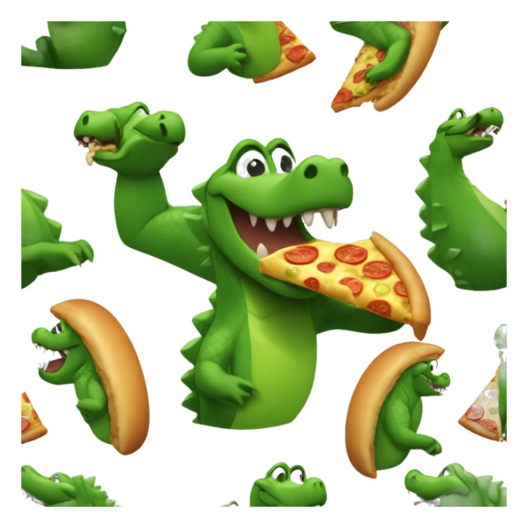 alligator loki eating a piece of pizza sticker