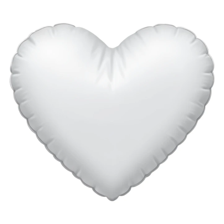 White heart shaped satin pillow sticker