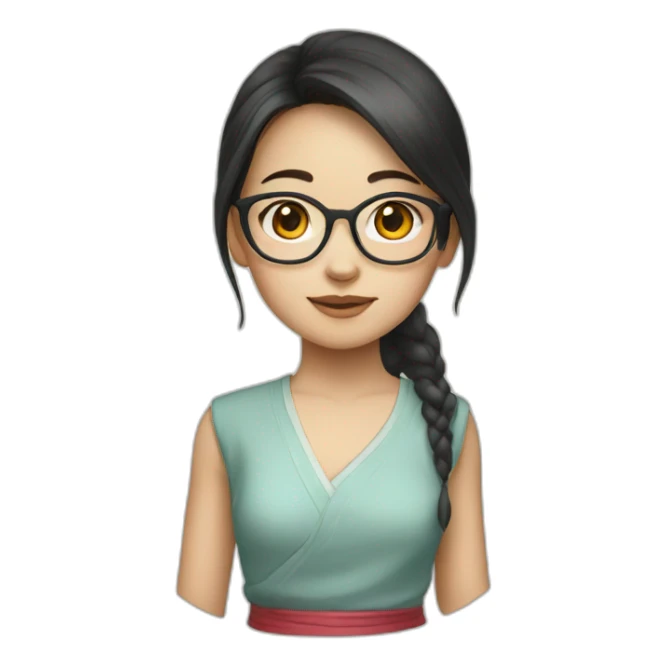 Girl, glasses, Vietnamese clothing sticker