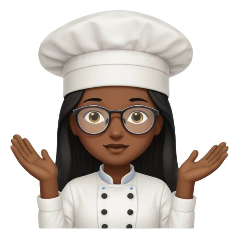 Profesora de pastelería morena con gafas y pelo negro largo sticker