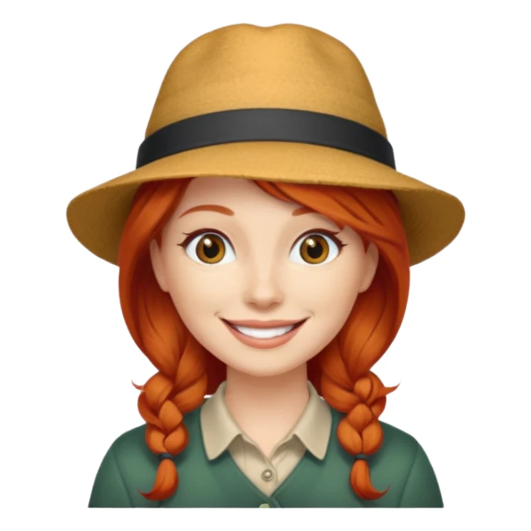 hatted and red haired woman sticker
