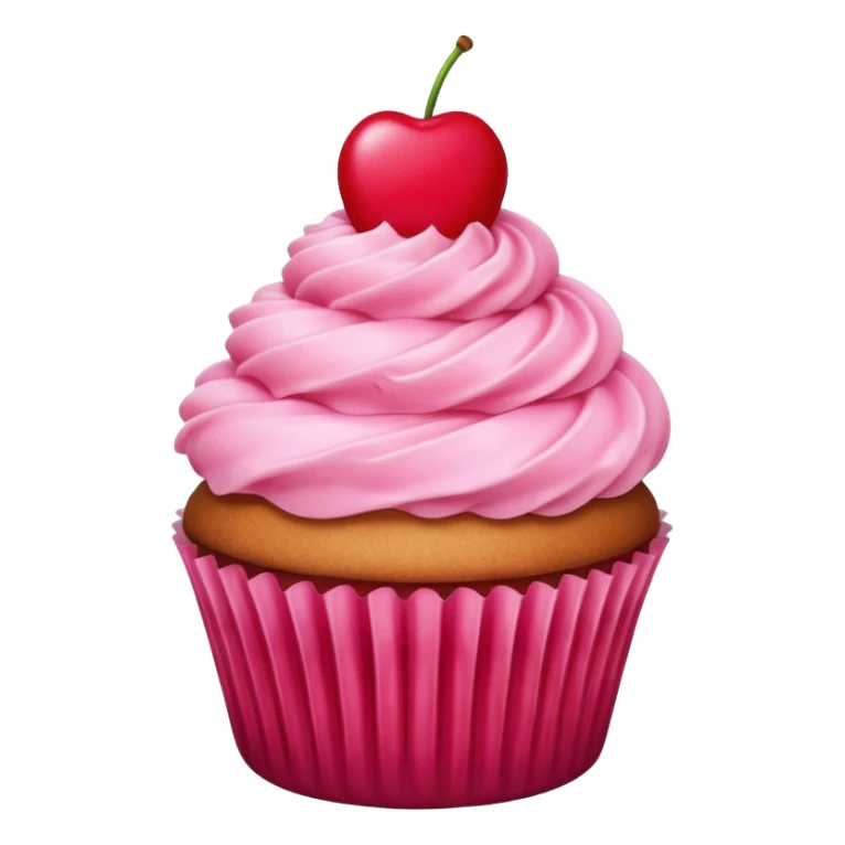 cupcake with pink icing and cherry on top sticker