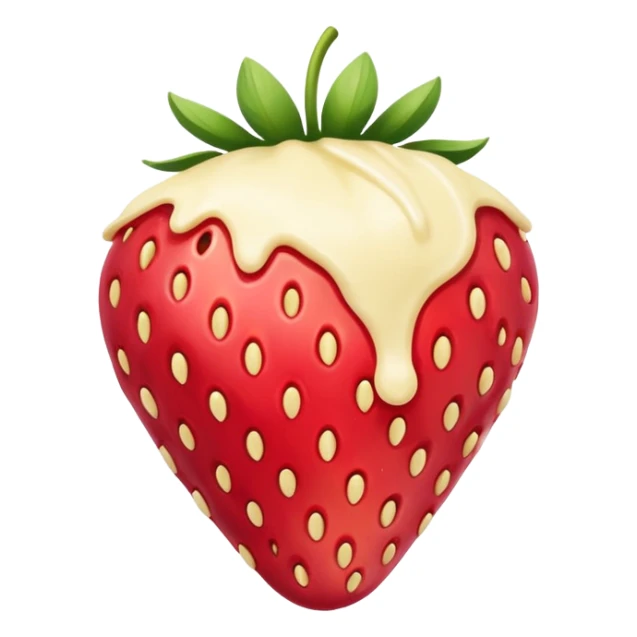 Strawberry with melted white chocolate and more white chocolate  morev sticker