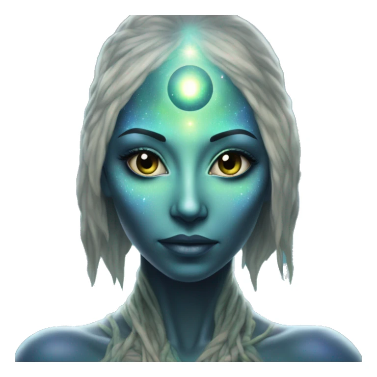 Pleiadian alien woman female third eye sticker