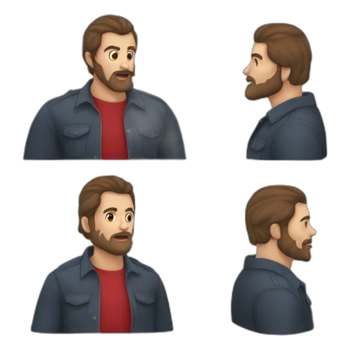 Hombre barbon de cabello y barba roja mandando beso sticker