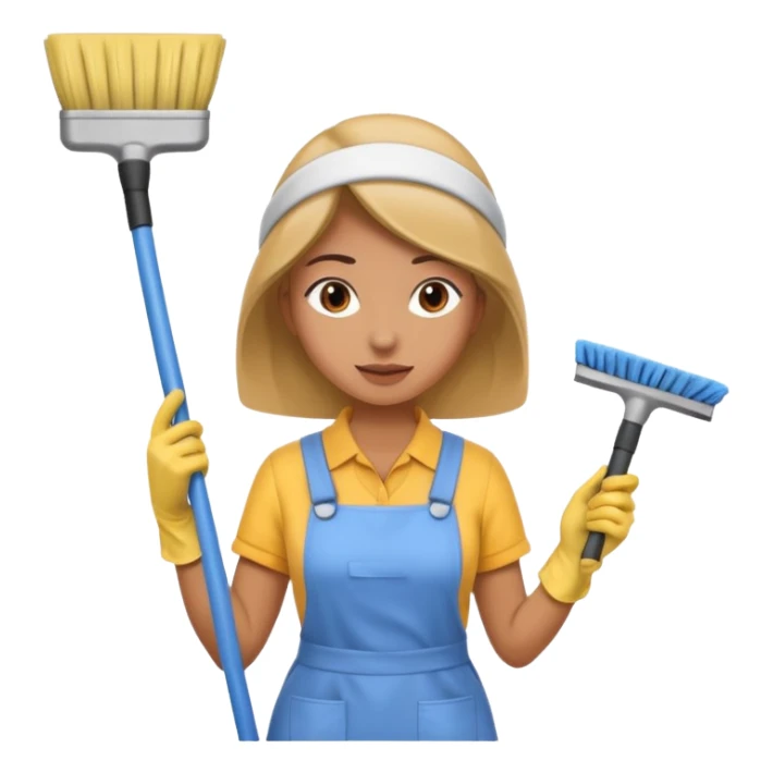 Femme nettoyant les murs de maison sticker