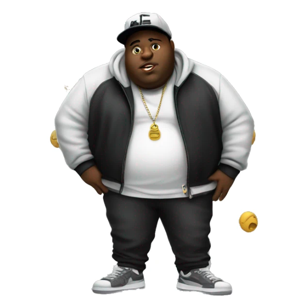 fat black guy wearing hip hop clothe sticker