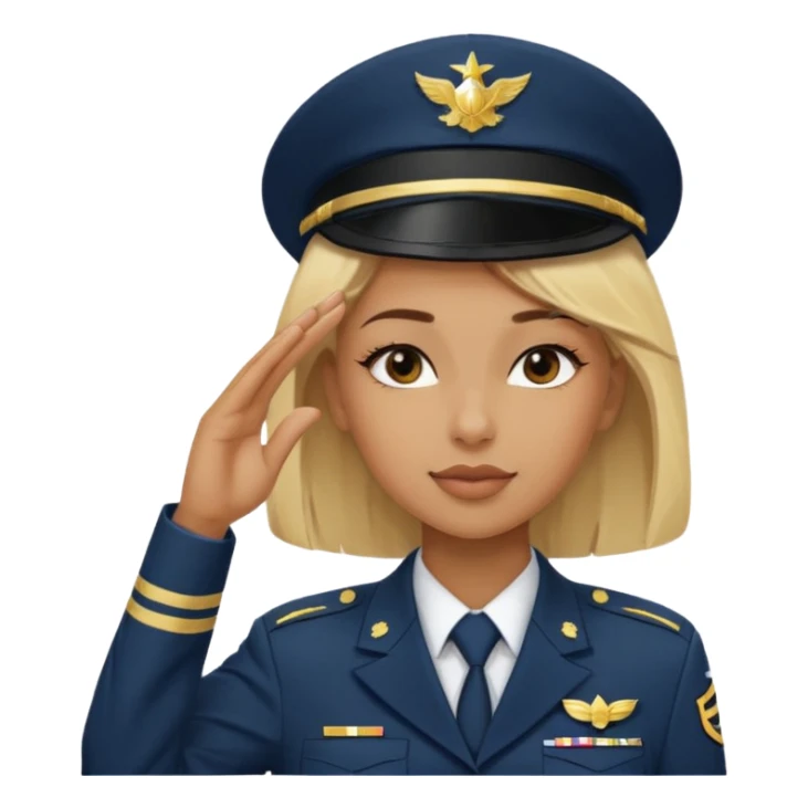 black solider woman salute with blonde hair sticker
